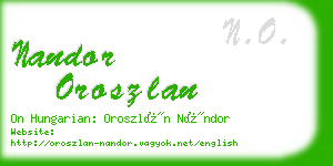 nandor oroszlan business card